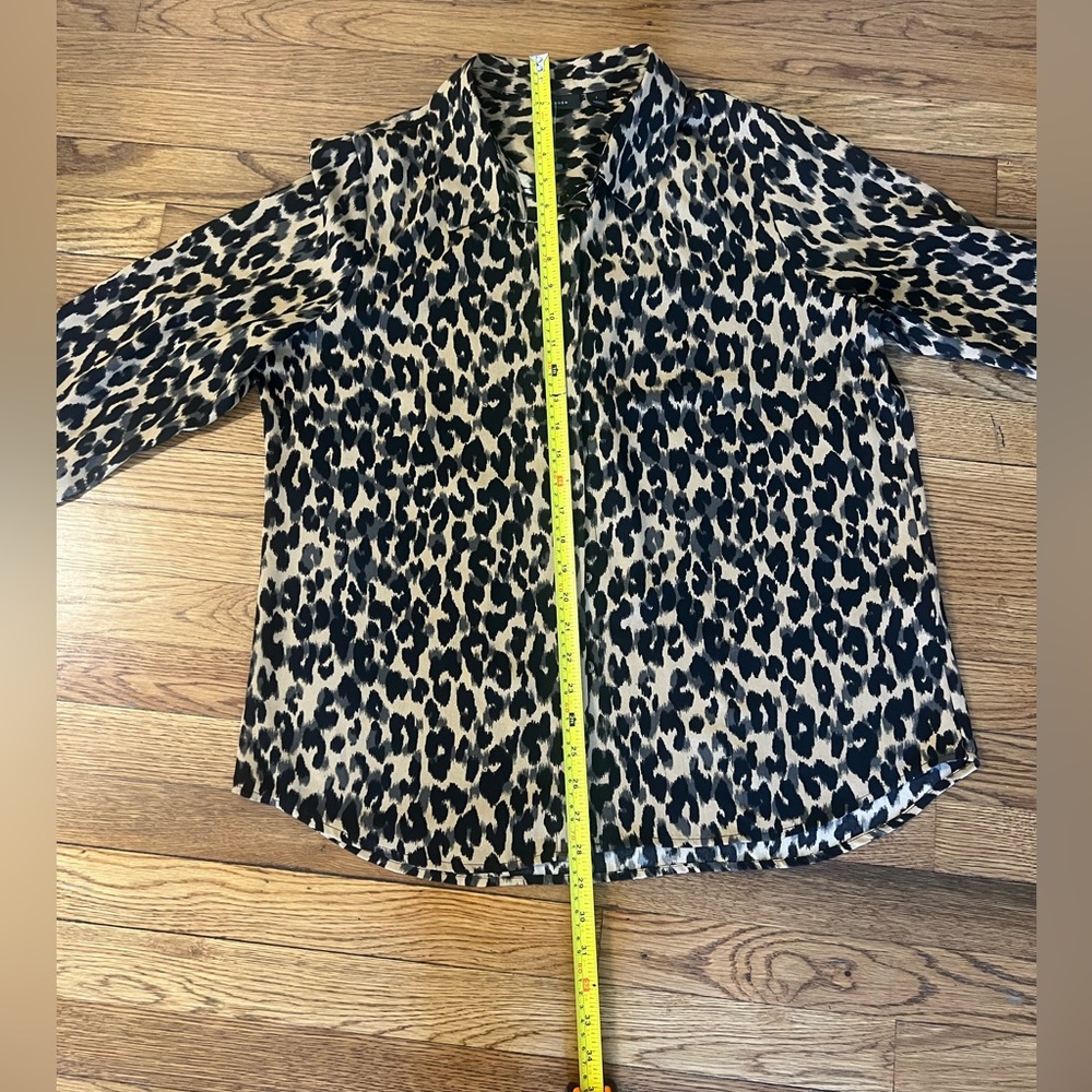 Halogen Leopard Print Button-Down Shirt in Black … - image 4